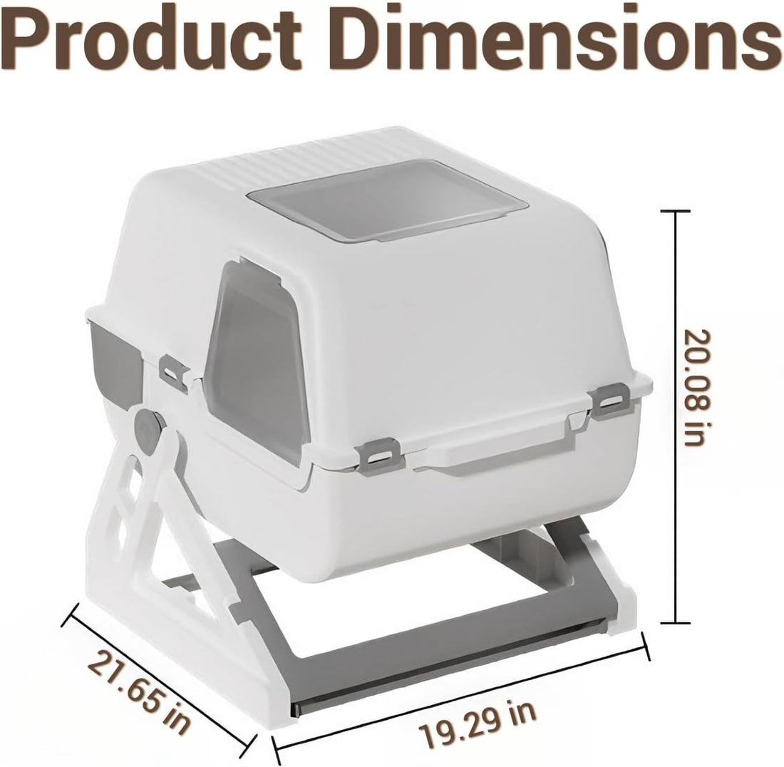 Semi-Automatic Sifting Cat Litter Box,Enclosed,No Electricity,Easy