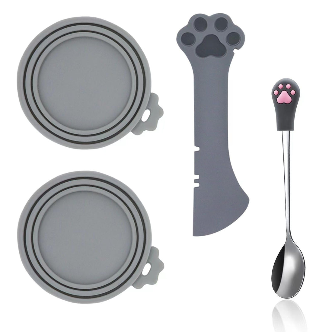 SJANE Cat Food Can Spoons & Can Lids | 4 Pcs | Multi-function Opener