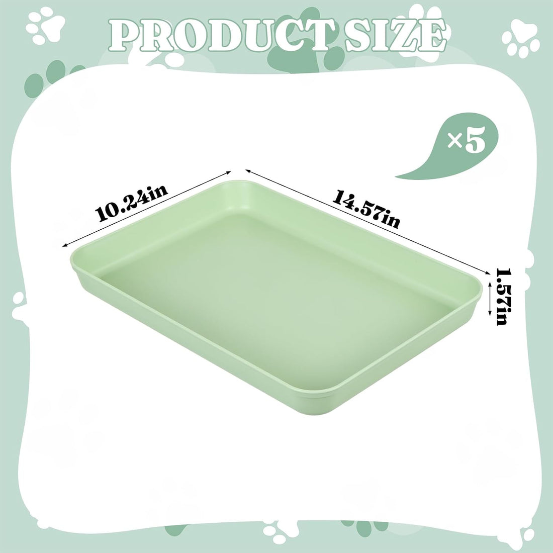 5 Pcs Medium Open Cat Litter Box for Kitten Bunnies Small Animals