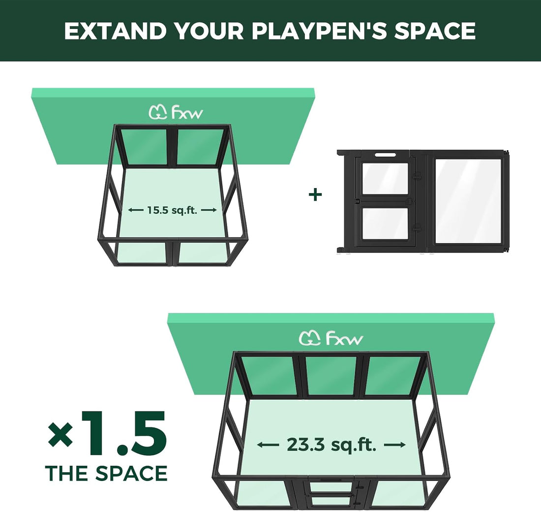 FXW Add-On Whelping Gate & Panel for AuraSpace Acrylic Indoor Dog