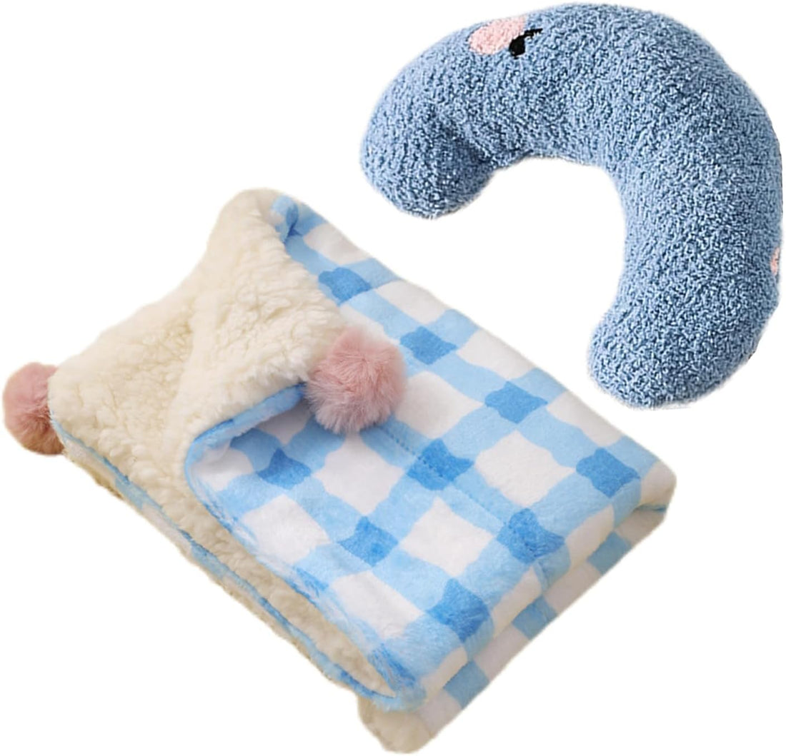 Little Pillow for Cats Puppies Ultra Soft Fluffy Pet Calming Toy Half