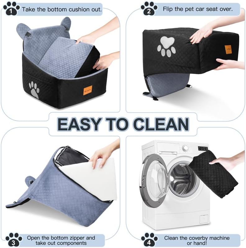 Dog Car Seats for Small/Medium Dogs up to 33lbs(Grey Black).