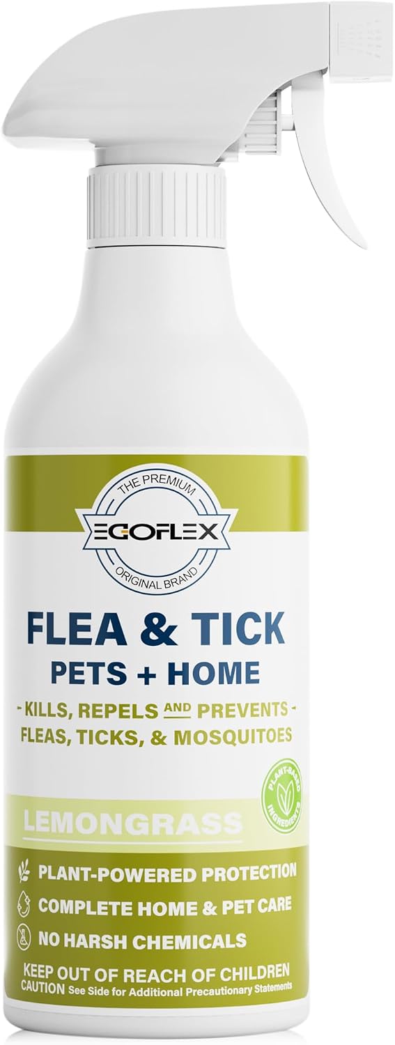 Flea Spray for Home & Pets Plant-Based Repellent with Lemongrass