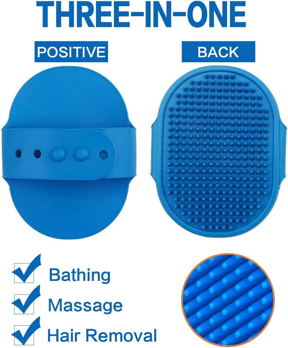 Aoche Dog Bath Brush Pet Bath Comb Brush Soothing Massage Rubber Comb