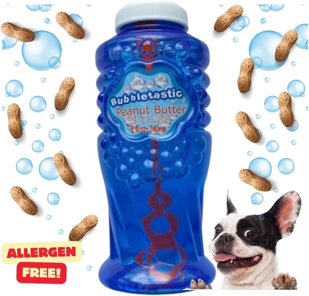 Bubbletastic Peanut Butter Scented Dog Bubbles 8 Ounce Bottle