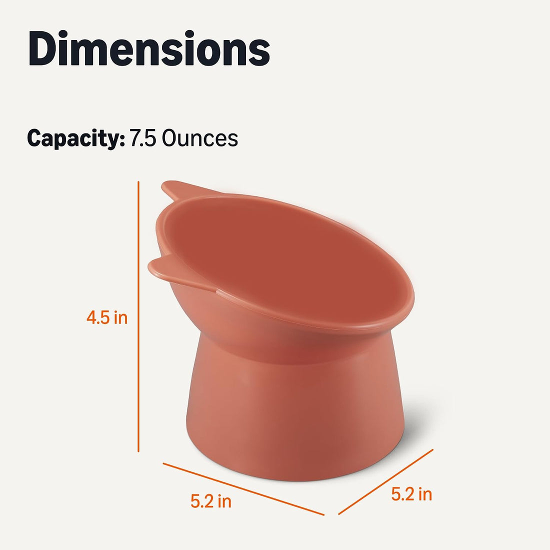 Raised Cat Feeding Bowls, Cat Ear Shape, Tilted Design