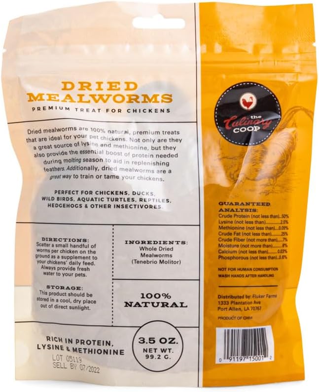 Fluker's Culinary Coop Premium Chicken Treats, Mealworms 3.5 oz