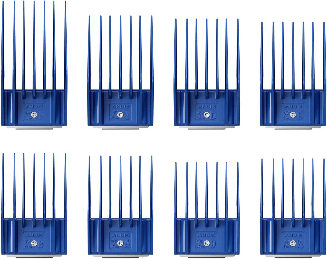 Andis 13105 8-Piece Universal Snap-On Comb Set, Sizes 5/8-1-1/4in