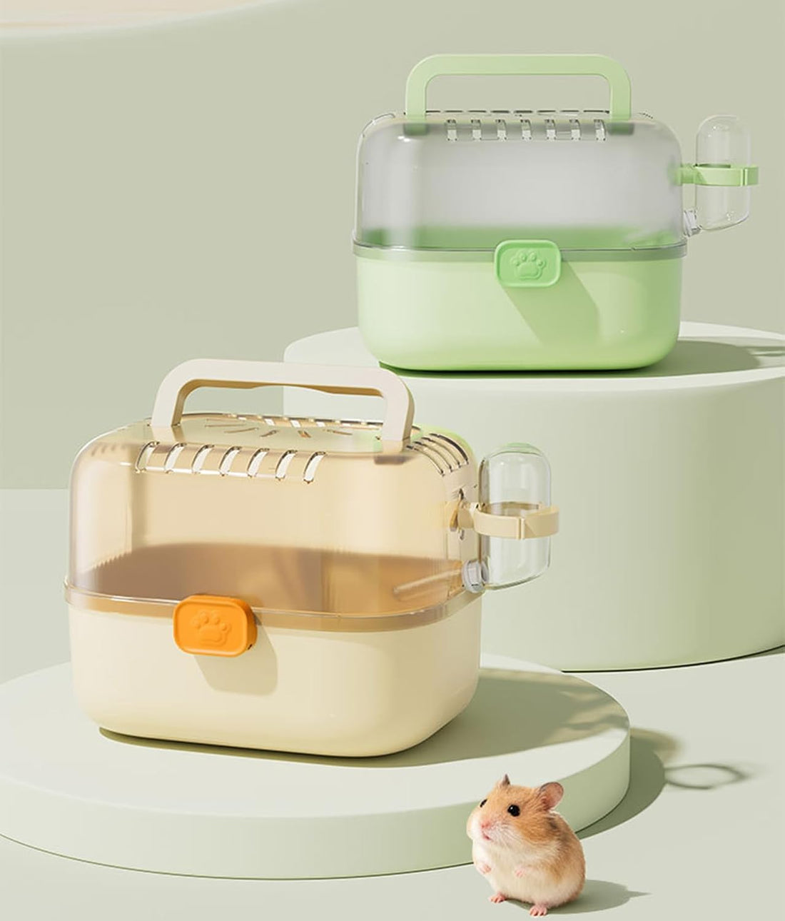 Hamster Carrier Cage with Water Bottle for Golden & Dwarf Hamsters