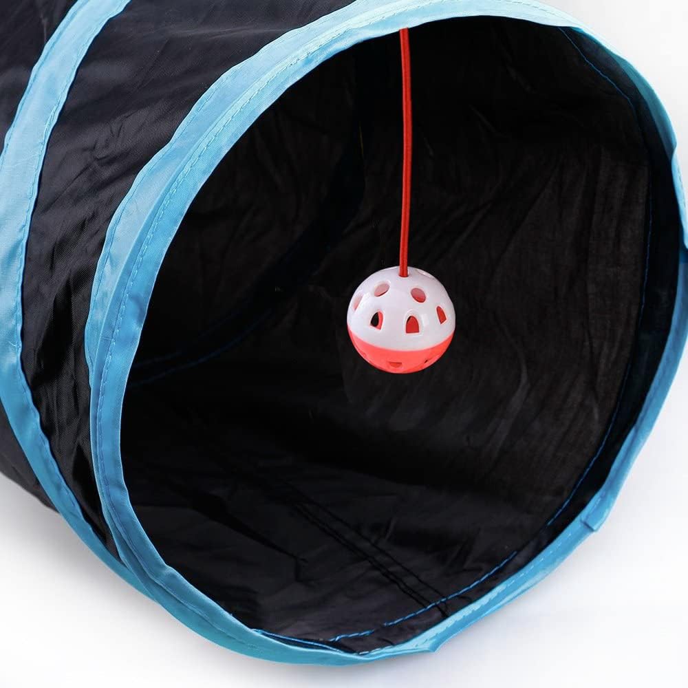 Cat Tunnel,5 Way Large Collapsible Tunnels Tube Upgrade with 6 Peek