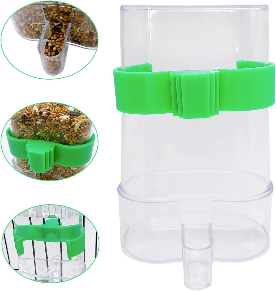 2 Pack Bird Water Dispenser and Feeder for Parakeet Cage Accessories