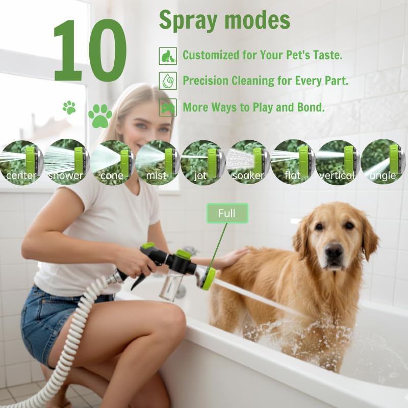 Dog Shower Attachment with Soap Dispenser for Pet Wash