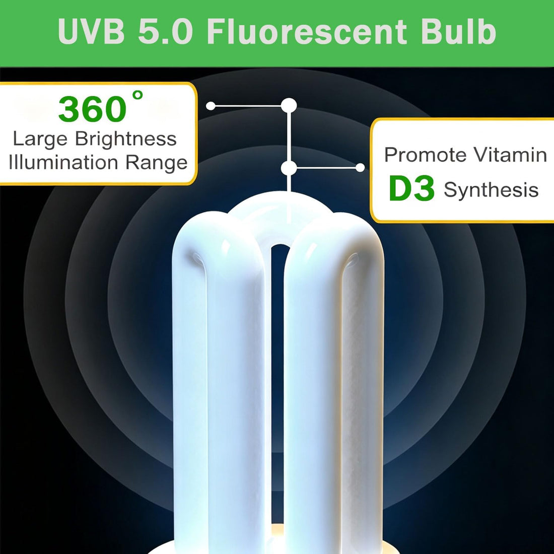 KINGYEENUO UVB 5.0 Bulb for Birds Compact Fluorescent Light Bulb E26