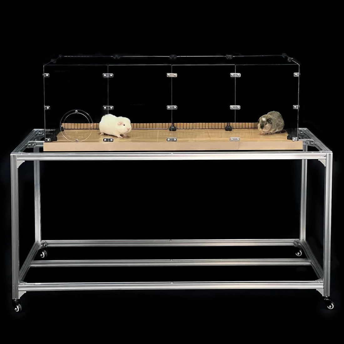 GuineaLoft™ 5'x2.5'x2.5' Pet Cage Table w/Shelf & Rollers