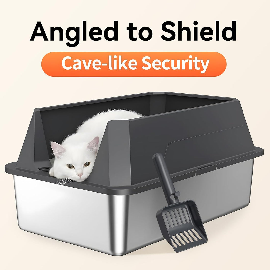 Stainless Steel Litter Box with High Sides, XL