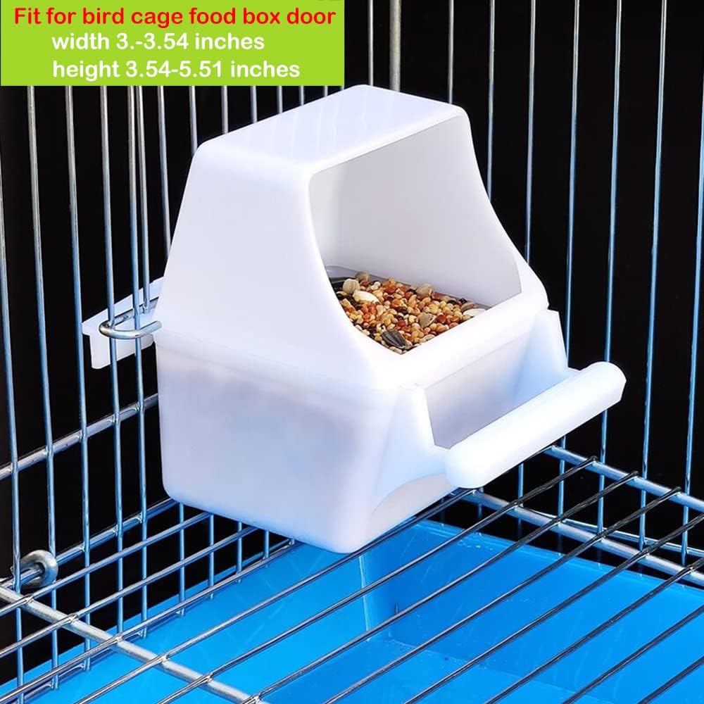 2 Pcs Small Bird Slot Feeder No Mess Cage Hanging Feeder Cup Plastic
