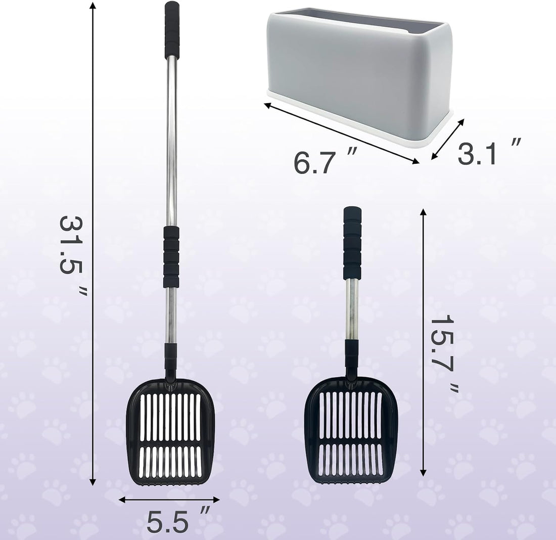 PINVNBY Cat Litter Scooper, Long Handle Litter Sifter Scoop
