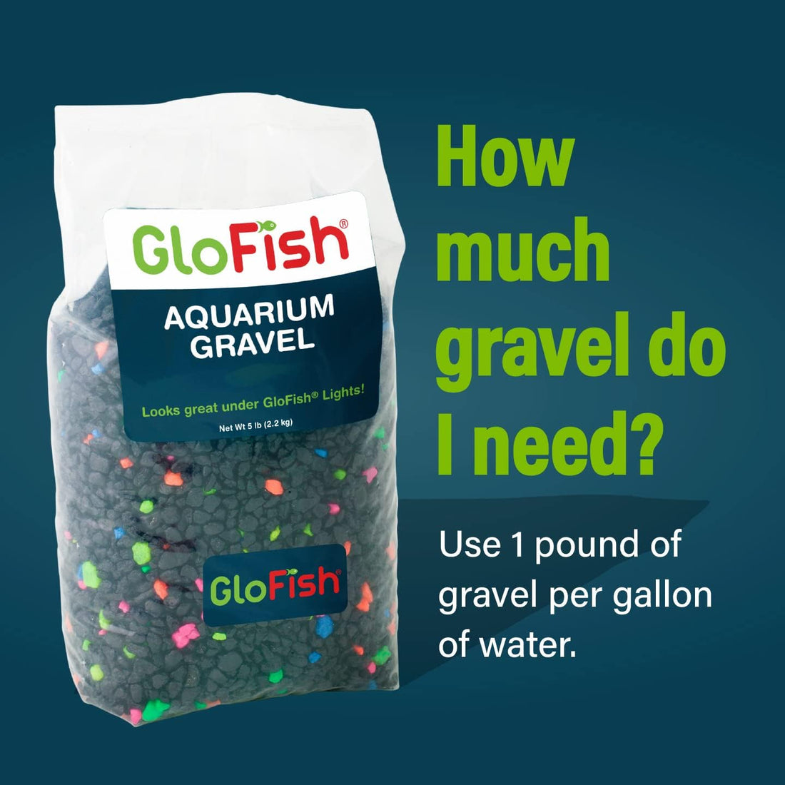 GloFish Aquarium Gravel, Black With Fluorescent Accents