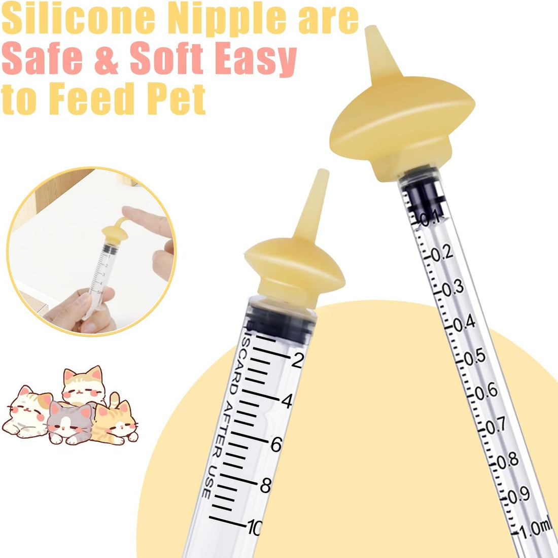 Xuanda Pet Feeding Bottle and Syringes with Nipples for Small Cat Dog