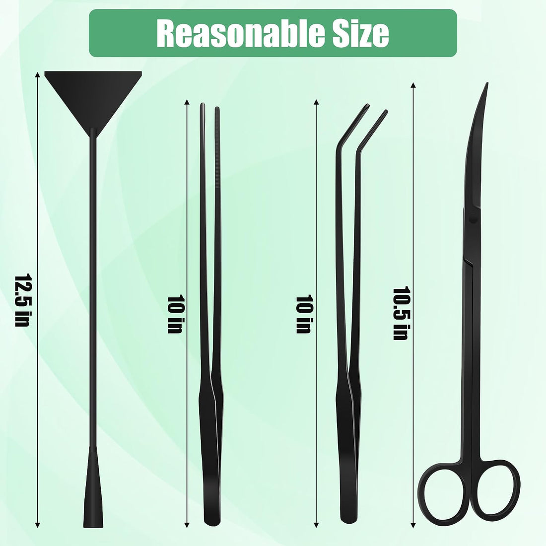Aquarium Aquascape Tools Kit, 4 Pcs Stainless Steel Aquascaping Set