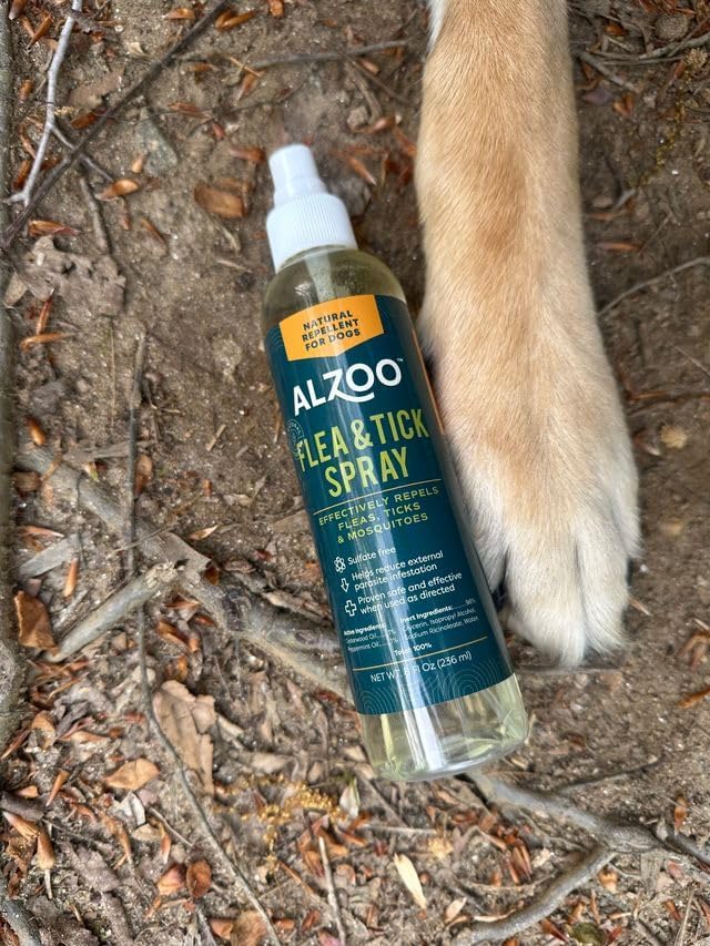 ALZOO Flea & Tick Squeeze-On + Spray Kit for Dogs