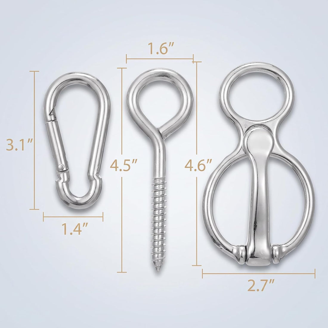 Horse Tie Ring for Horses Silver Carbon Steel 3 Pack Trailer Tie Ring