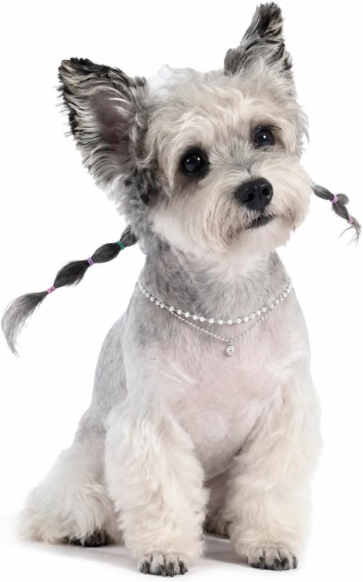 Lovelyshop Double Layer Pearl Pet Necklace