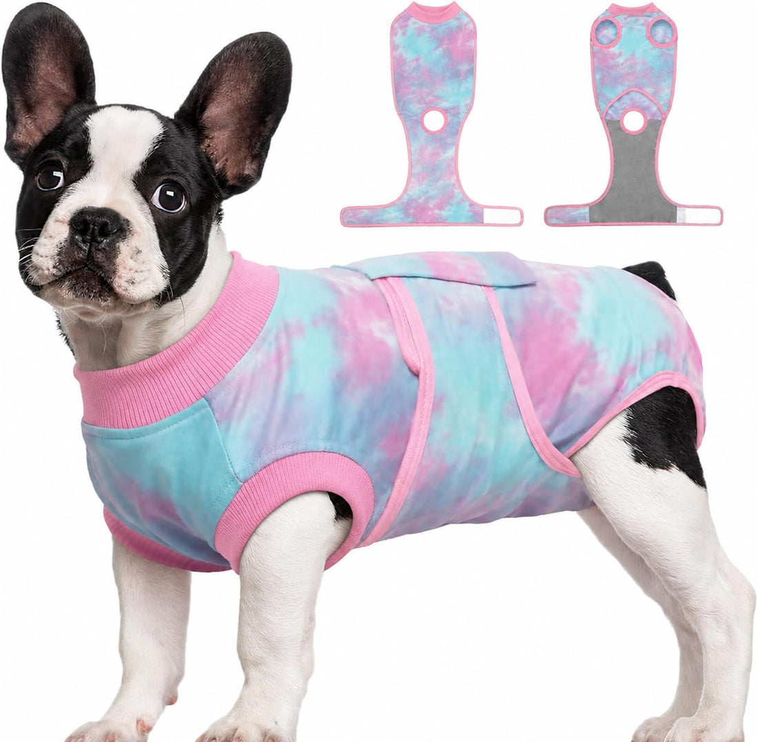 Recovery Suit for Dogs After Surgery, Tie-Dye Breathable Dog Bodysuit