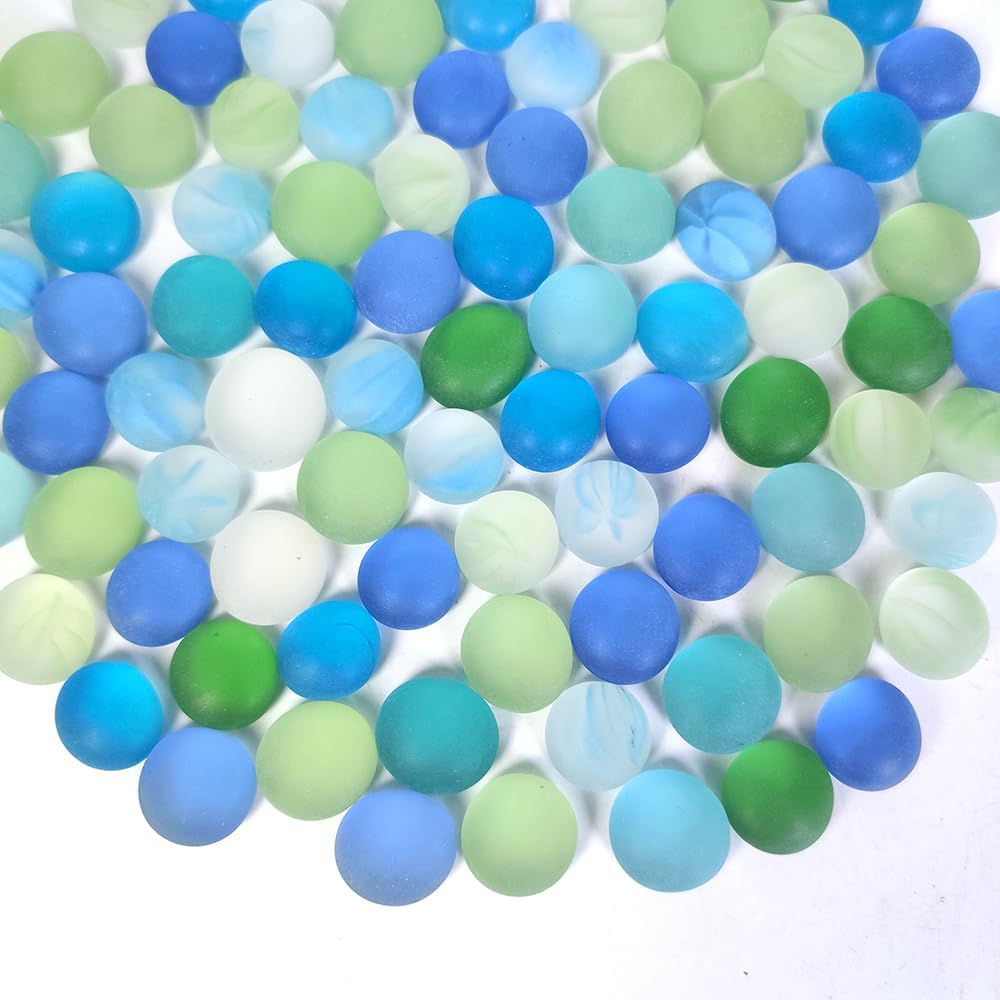 HappyFiller 2 Lb Matted Flat Marbles, Sea Glass Gems for Vase Fillers