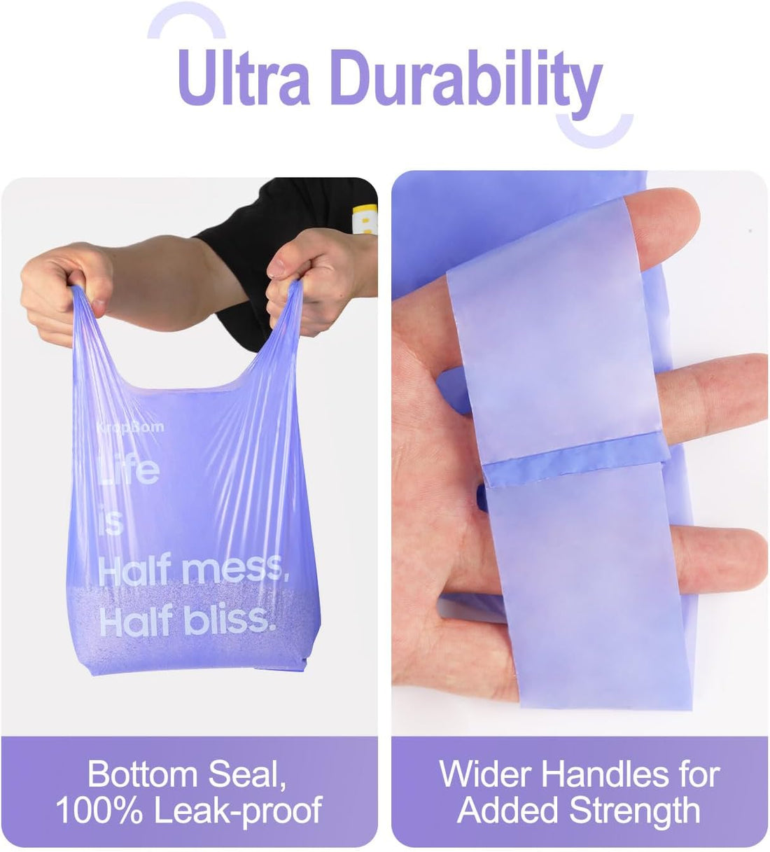 125 Count Cat Litter Bags Lavender Scented with Handles