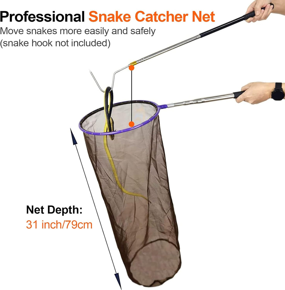 Yorikyas Snake Catcher Net Telescopic Pole