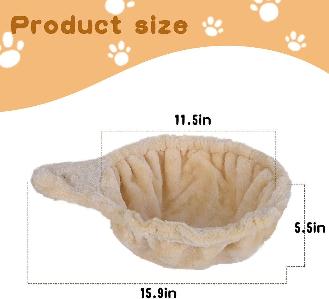UXIETIN Beige Cat Hammock, Extra Large, Cozy Hammock with Deep Basket