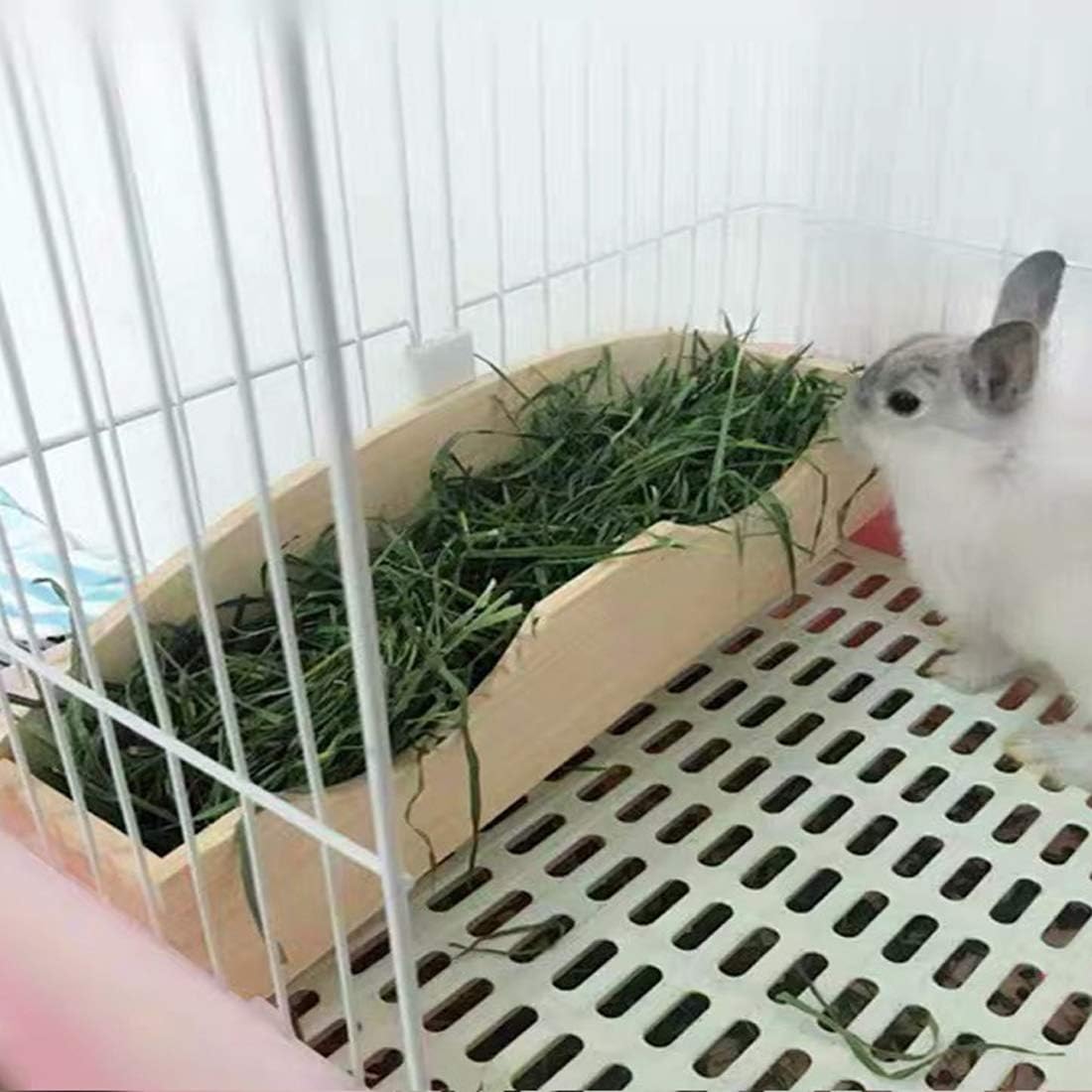 Hamiledyi Rabbit Hay Feeder, Bunny Hay Feeder Rack,Bunny Food Manger