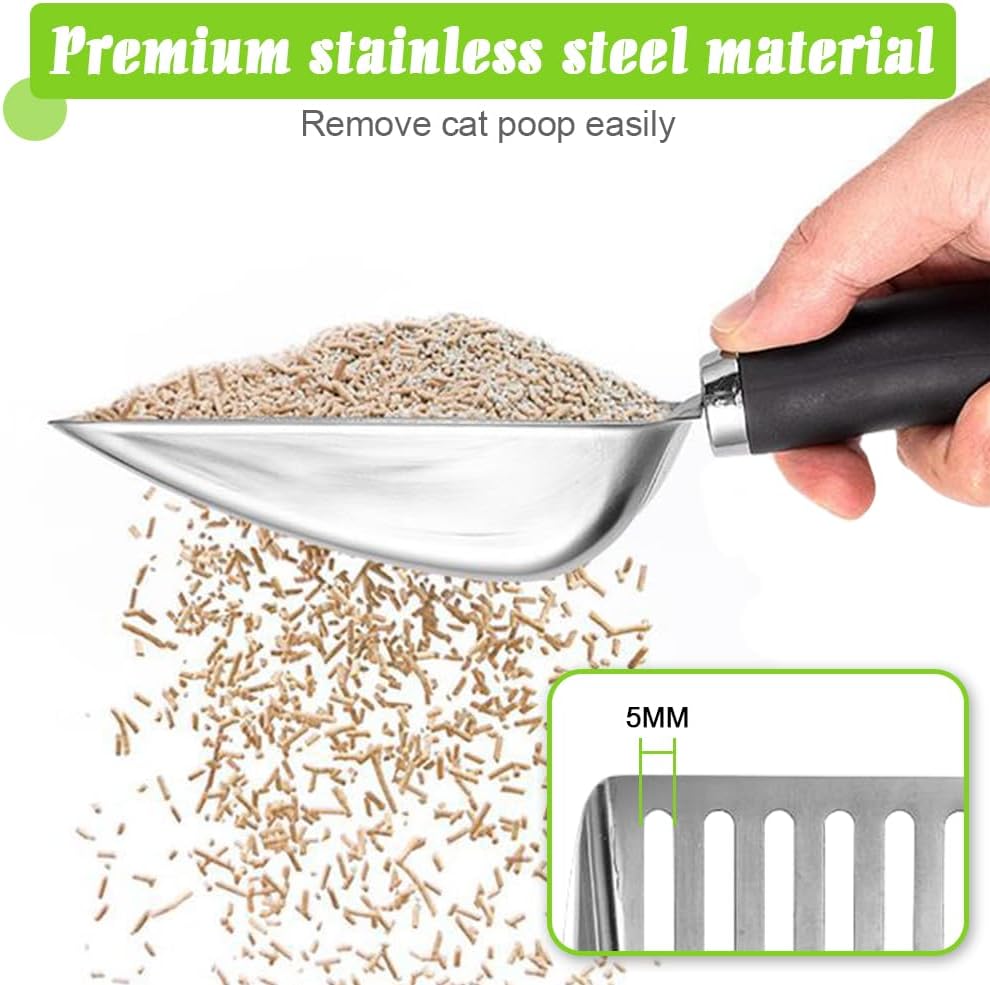 Apidgrowth Cat Litter Scoop - Stainless Steel Metal Cat Litter
