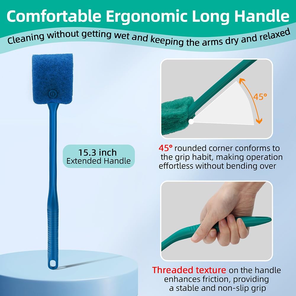 DaToo 2 PCS Fish Tank Cleaning Tools Double Sided Sponge Brush