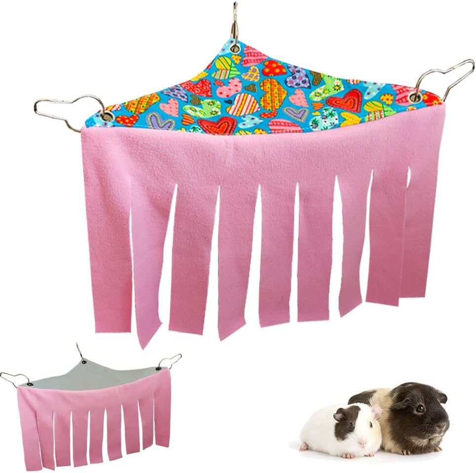 RIOUSSI Guinea Pig Hideout Hideaway Corner Fleece Toys Cage