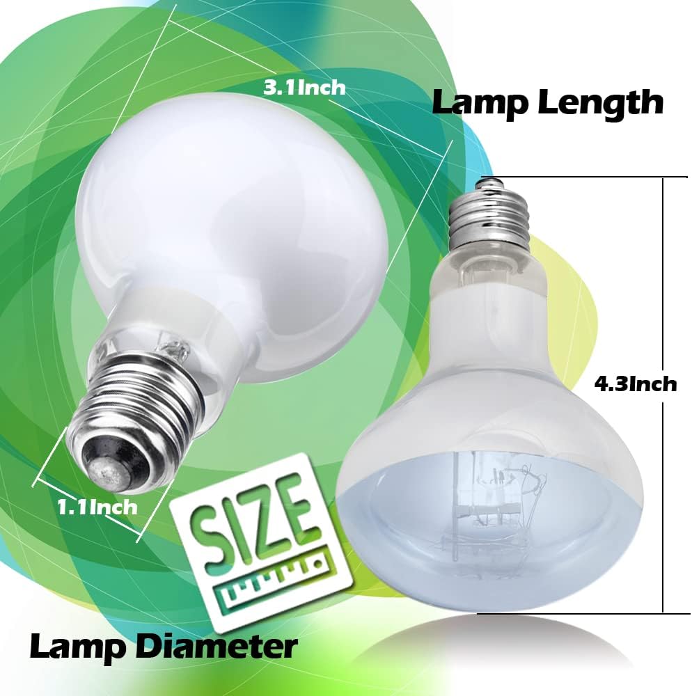 Reptile Heat Lamp 75W 2 Pack,UVA Basking Light Bulbs,Natural Daylight