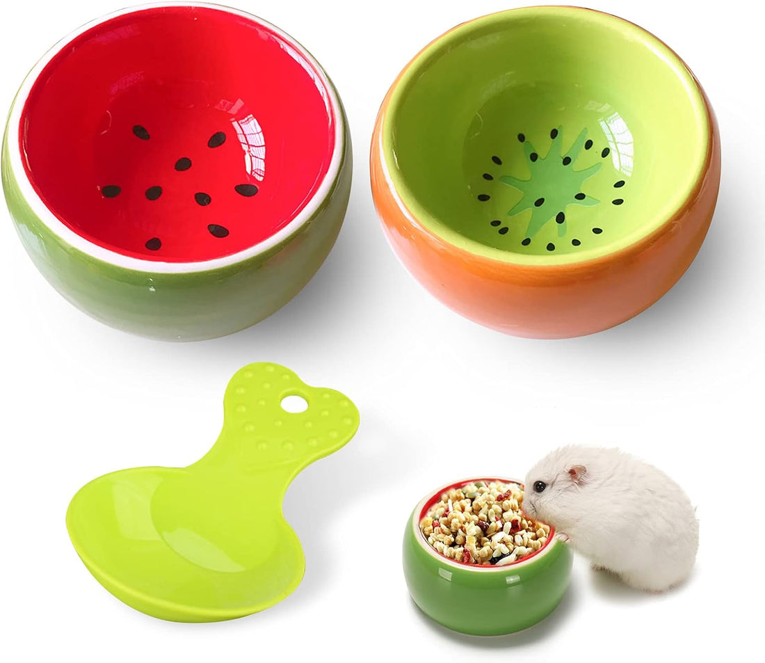 2 Pack Hamster Bowl Ceramic Prevent Chewing Feeding Bowl Water Food