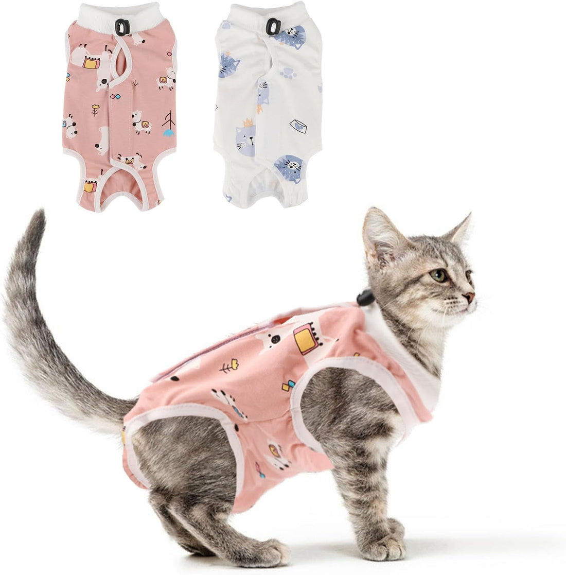 2PCS Cat Recovery Suit - Breathable Cat Surgical Recovery Suit