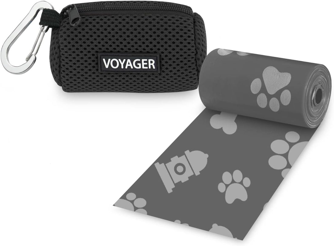 Best Pet Supplies Dog Poop Bag Holder Leash Attachment with Reusable