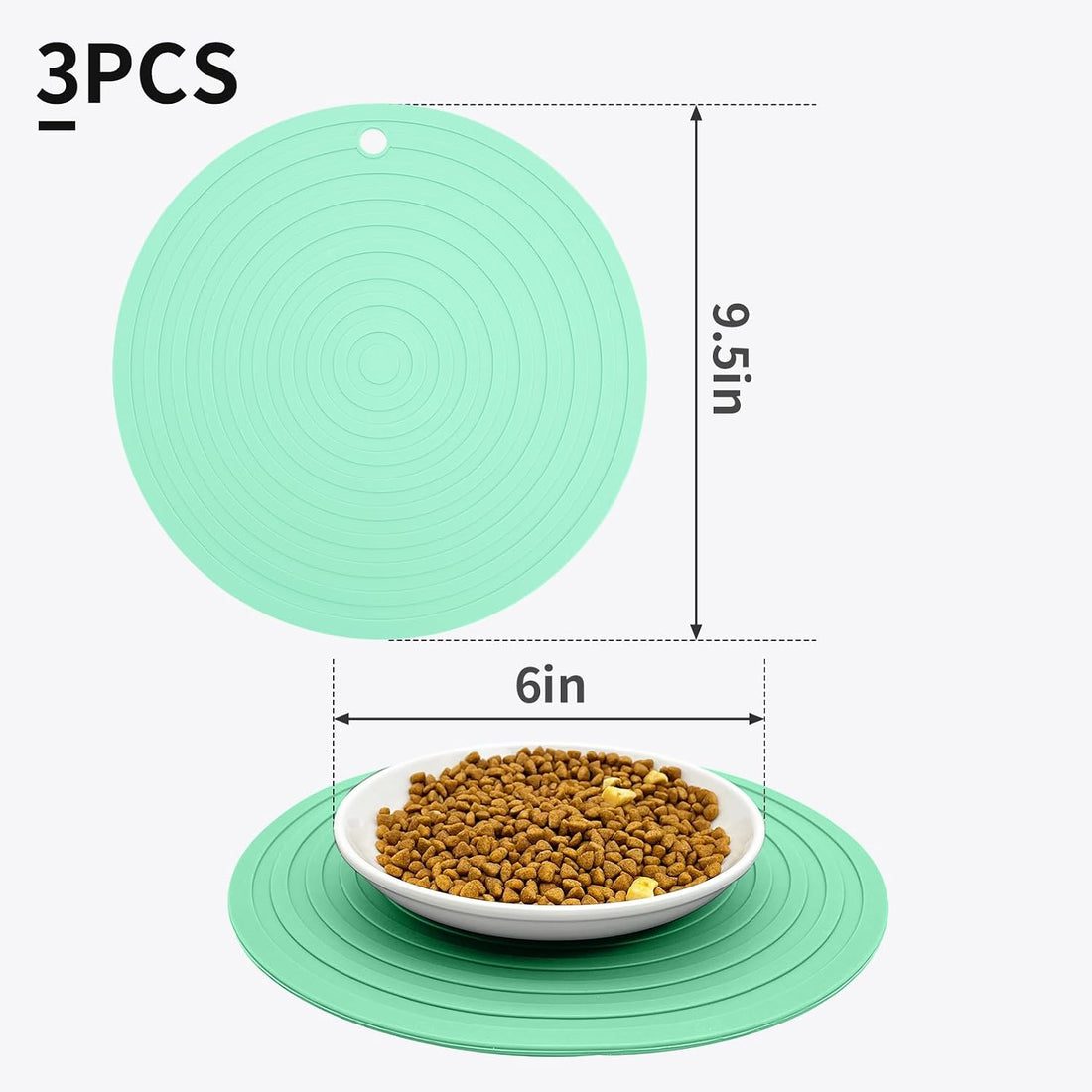 Fhiny 3PCS Silicone Pet Food Mat