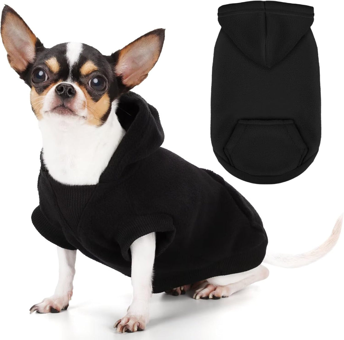 Paiaite Small Dog Hoodie Sweater Sleeveless with Pockets & Hat