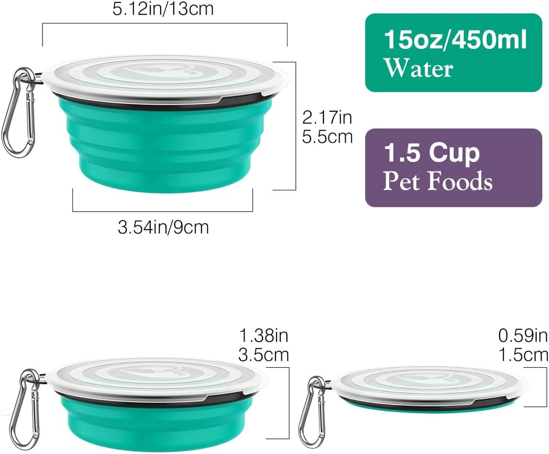Pawaboo Collapsible Dog Bowls 2 Pack