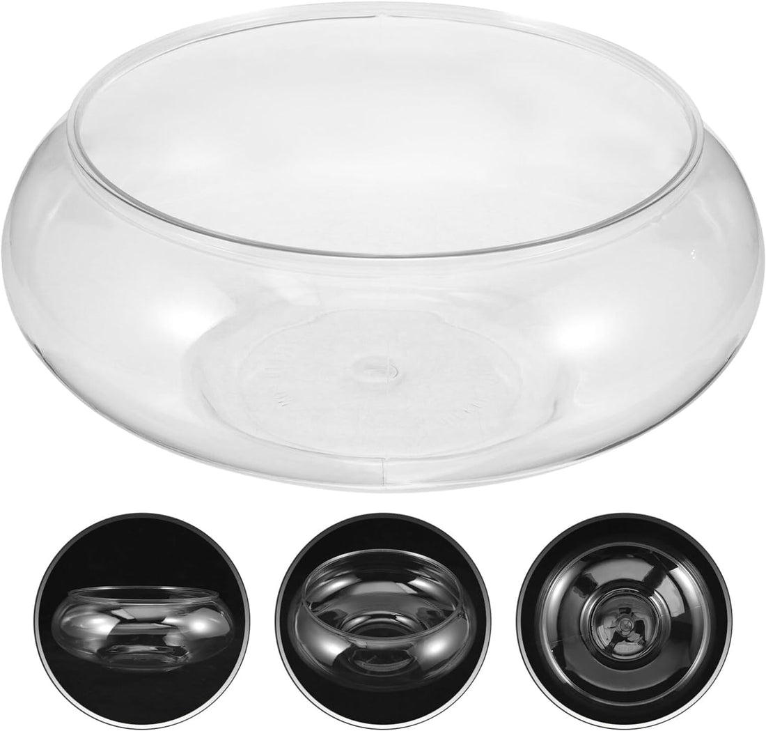IbErsacs Clear Fish Bowl Vase Bubble Bowl Round Shallow Planter