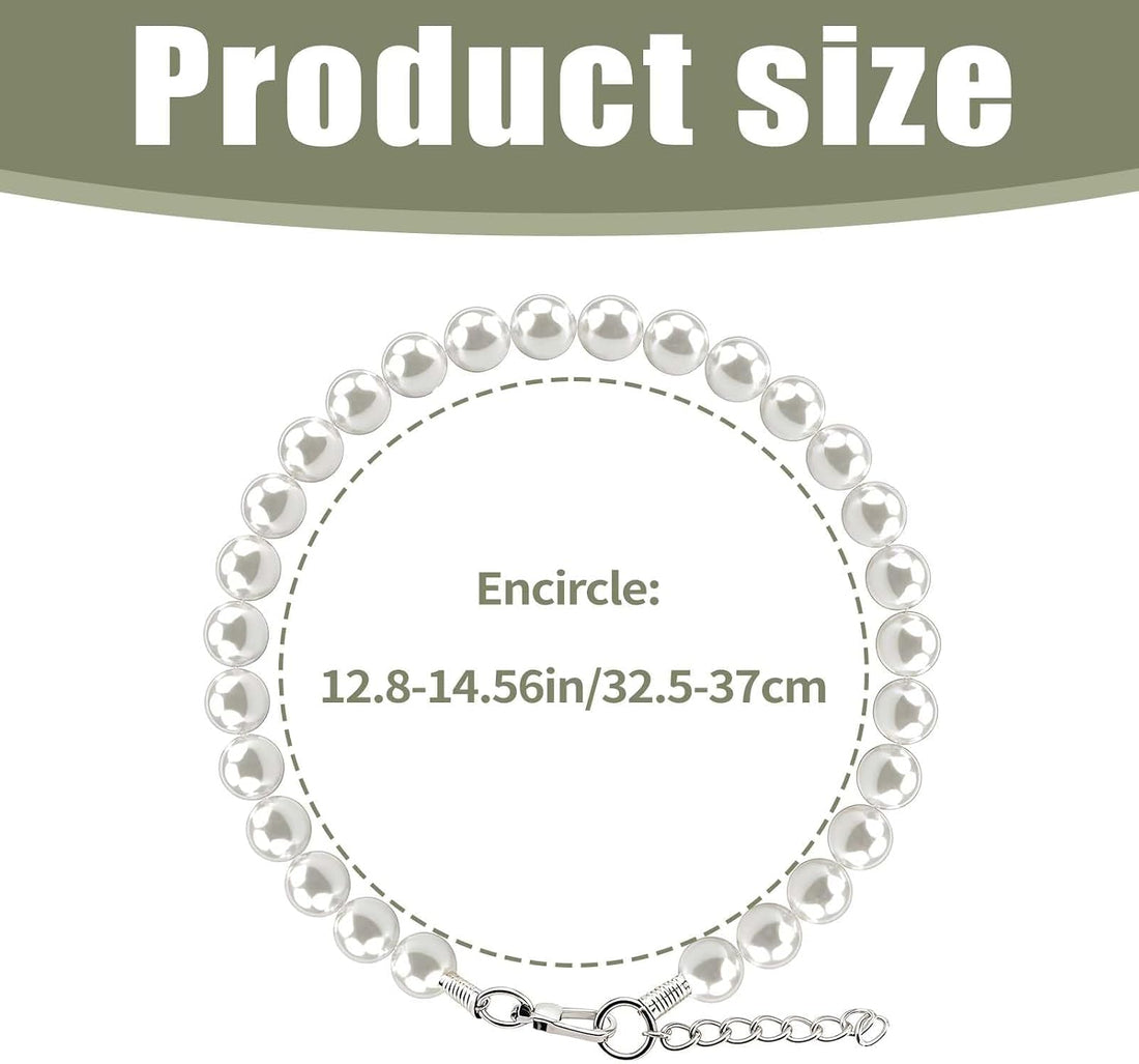 1 White Dog Pearl Necklace, Adjustable Pearl Necklace for Small Dogs