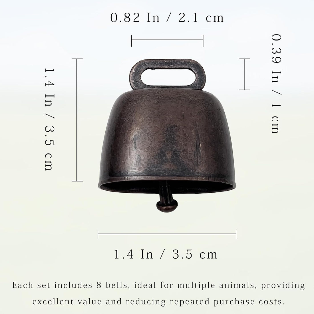 8-Pieces Metal Grazing Bells for Pets and Livestock