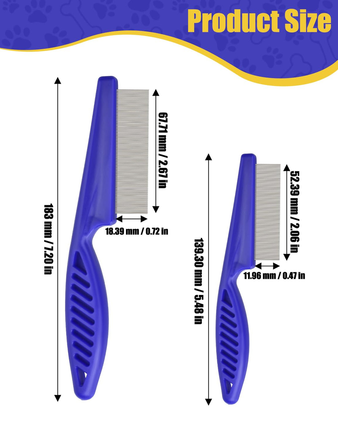 CAPHONT Flea Comb for Cats with Handle