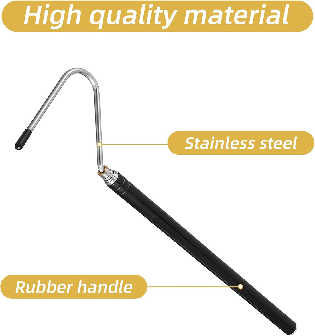 Mabor 40 Inch Snake Hook, Stainless Steel Extensible Grappling Hook