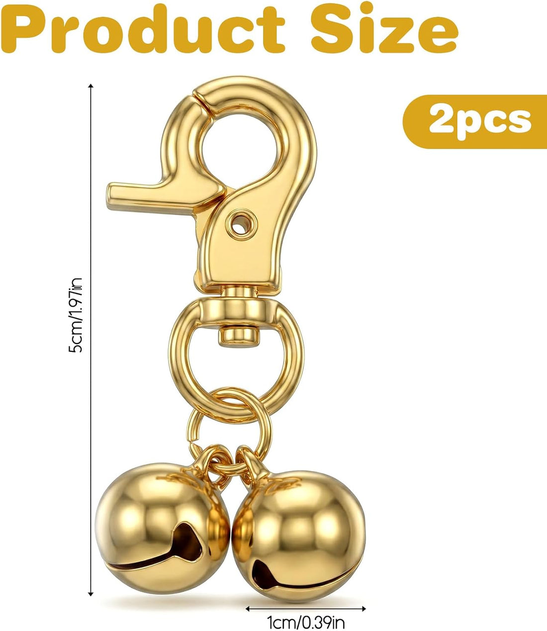 2 Pcs Dog Collar Bell, Bell for Dog Collar with Heavy Duty Snap Clips