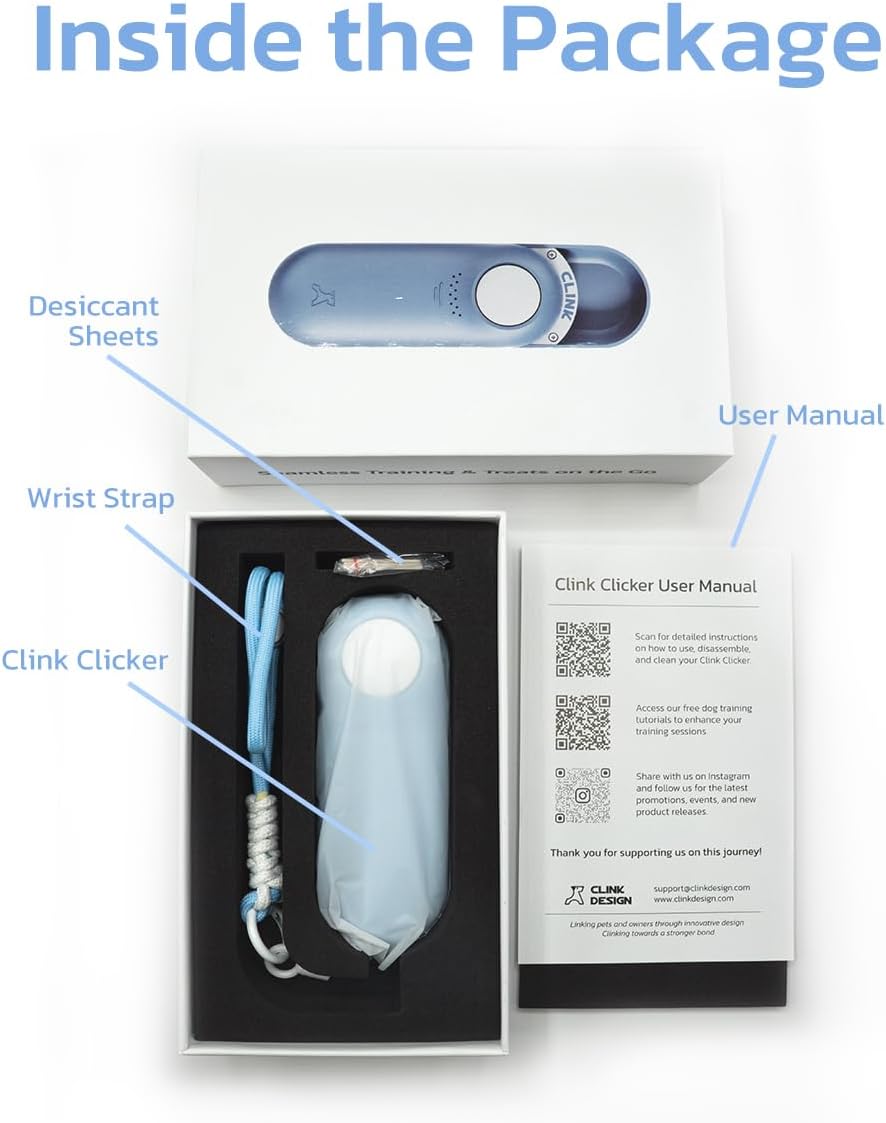 Clink Design Dog Training Clicker & Dog Clicker with Treat Storage